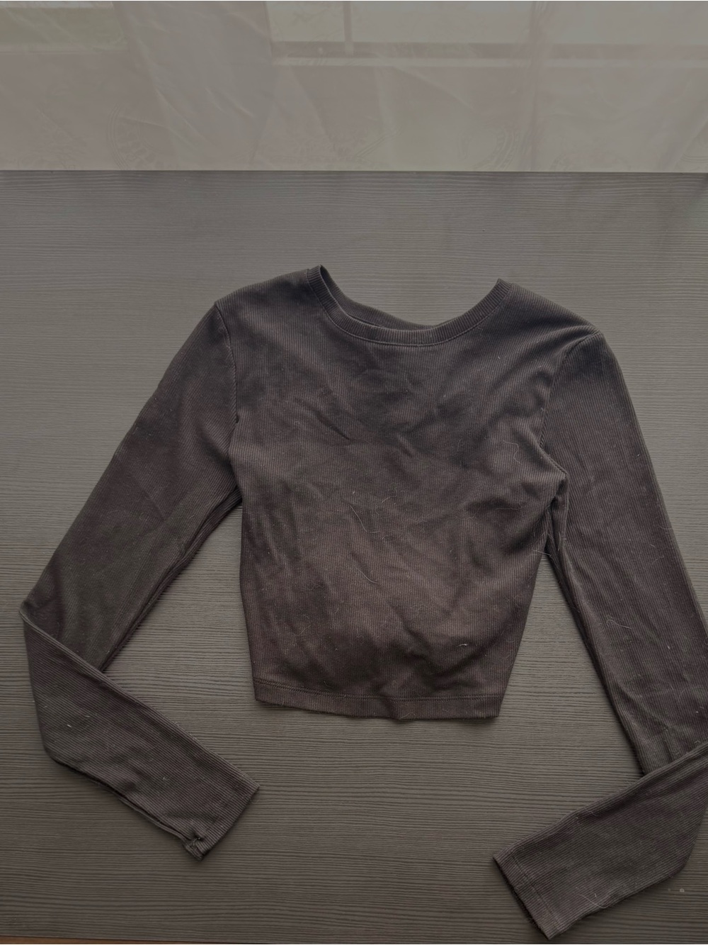 Dynamite Black Ribbed Long-Sleeve Crop Top